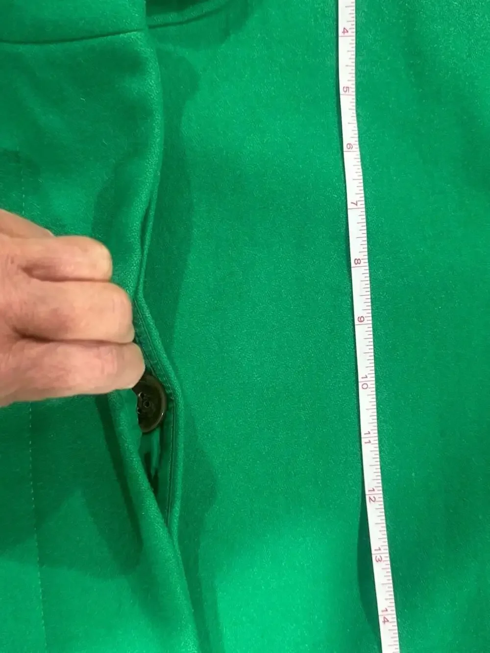 J.Crew Emerald Green Wool Blend Funnel Neck Hidden Button Coat Size 2
